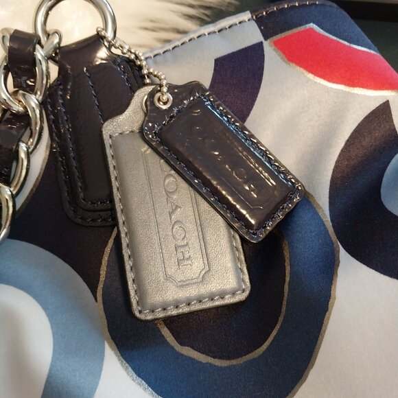 3695 Large Red, White & Blue Coach Tote Bag In Excellent Shape. - Picture 11 of 14